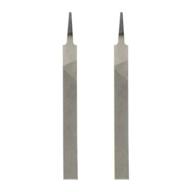 Imagem de HARFINGTON 2 limas planas de corte médio de 15 cm com dentes de corte duplo de aço de alto carbono sem alça para remoção de rebarbação de madeira de metal