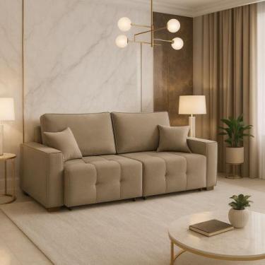 Imagem de Sofá Retrátil Reclinável Firenze 2,10m Star Confort, Castor