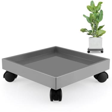 Imagem de Sanbege Plant Caddy com Rodas, Palete de Plantas Quadradas de 11", Carrinho para Vasos de Plantas (Cinza)