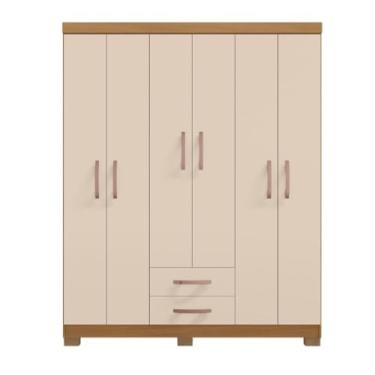 Imagem de Guarda Roupa Casal Vanessa 6 Portas e 2 Gavetas sem Espelho EdeCasaMoveis