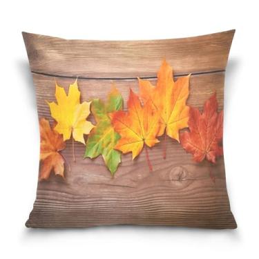 Imagem de Burbuja Capas de almofada de folhas de bordo em madeira para sofá, sofá, sala de estar, quarto, capa de almofada de veludo macio, decoração de casa, 51 x 50 cm