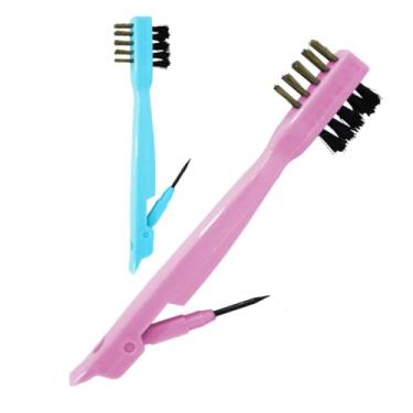 Imagem de Escova de Limpeza Multiuso 3 em 1 Dupla Face com Cerdas de Nylon e Aço e Ponta Multifuncional Ideal para Cozinha Banheiro e Áreas Difíceis Remove Sujeira Pesada Design Ergonômico