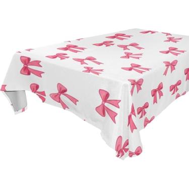 Imagem de Burbuja Toalha de mesa com laços, toalha de mesa quadrada, anti-rugas, grossa para decoração de jantar, cozinha, festa, 152 x 152 cm