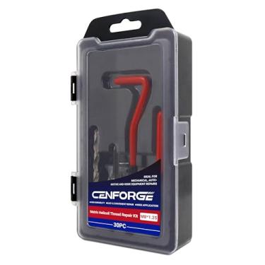 Imagem de CENFORGE Kit de reparo de rosca helicoil M8x1,25, kit de reparo de helicóptero de broca métrica HSS para rerosquear roscas internas com estojo de transporte, 30 peças