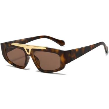 Imagem de Óculos de Sol Olho de Gato com Armação Pequena, Feminino, Ponte Dupla, Lentes Degradê, Masculino, UV400, para Esportes ao Ar Livre, Corrida e Ciclismo, Estampa de Leopardo