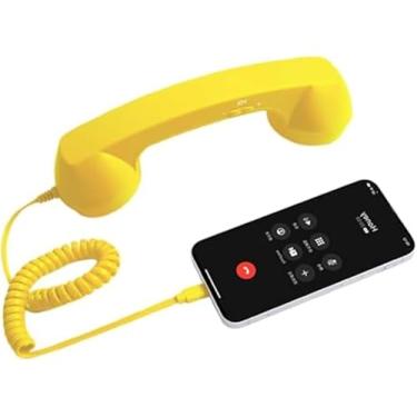 Imagem de Aparelho de telefone retrô para iPhone e Android, receptor de telefone vintage tipo C e Bluetooth com microfone e alto-falante HD, aparelho móvel com fio/sem fio para chamadas claras, aderência