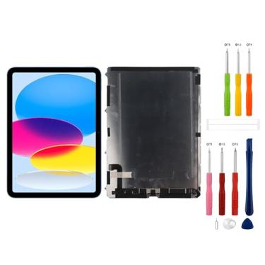 Imagem de SwarKing Visor LCD compatível com iPad 10th 2022 A2696 A2757 A2777 digitalizador de tela sensível ao toque (preto sem moldura) peças de reposição com ferramentas gratuitas