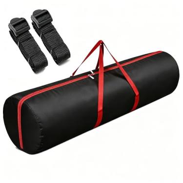 Imagem de Bolsa esportiva Oxford 600D com camada impermeável, zíper bidirecional, bolsa longa para cama dobrável, colchão, edredom, cadeira de acampamento, guarda-chuva de praia (2 tamanhos: 38 x 120 cm), Preto