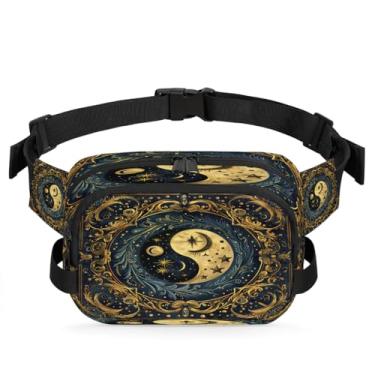 Imagem de Pochete abstrata de mármore dourado para mulheres e homens com alça ajustável bolsa transversal bolsa de peito bolsa tiracolo bolsa tiracolo, Cor 7