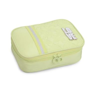 Imagem de Estojo Escolar Teen Brilhante Verde Divisorias Fashion Kwaii Material Escolar Estiloso Volta as Aula