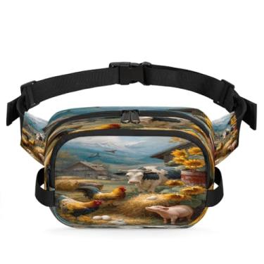 Imagem de Pochete colorida de arte de caminhão para mulheres e homens com alça ajustável, bolsa transversal, bolsa de peito, bolsa de bumbum, Cor 7