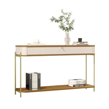 Imagem de Buffet Aparador Tucupi Off White Com Nature Pe Dourado - Moveis Jb