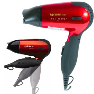 Imagem de Secador de cabelo max travel mondial dobrável sc-10 bivolt, Vermelho e