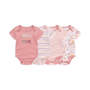 Imagem de Macacão De Verão Para Bebê Menino Menina 4 Peças 100% Algodão Macacões