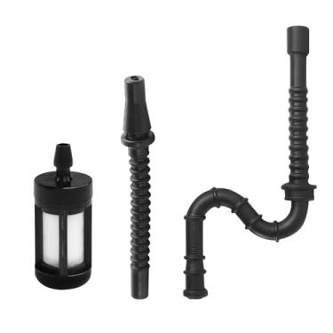 Imagem de FLYPIG 3 peças linha de combustível linha de combustível tubo de combustível mangueira e linha de óleo de impulso e conjunto de filtros, adequado para motosserra Stihl MS240 MS260 MS360 MS290 MS310