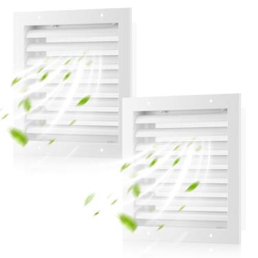 Imagem de 2 peças de ventilação de duas águas de 20 x 20 cm, saída de sótão de liga de alumínio Hon&Guan para aberturas de portas de casas para portas externas [Abertura de ventilação: 16,8 cm x 16,8 cm