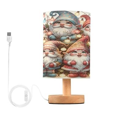 Imagem de Joisal Abajur de mesa de gnomos de Natal, luz de leitura, abajur, luminárias laterais para quarto