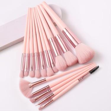 Imagem de 15 pincéis de maquiagem macios ao toque, pincel de maquiagem em pó, pincel de blush, pincel de sombra para maquiagem diária no rosto