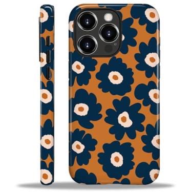 Imagem de ZHEGAILIAN Capa para iPhone 16 Pro Max, proteção contra quedas durável de silicone à prova de choque + capa protetora híbrida 2 em 1 de policarbonato rígido com design de padrão elegante - flores