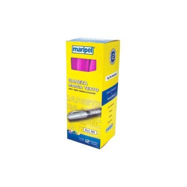 Imagem de Caneta Marca Texto Econômica Maripel - Kit com 12 Unidades em Cores Vi