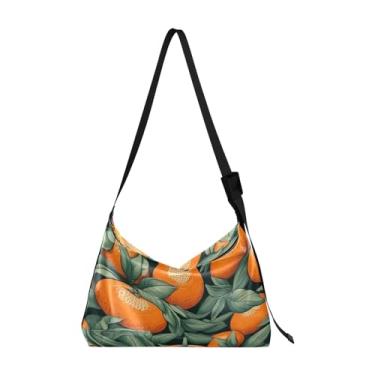 Imagem de Bolsa tiracolo masculina Autumn Fruits Pumpkins de couro, bolsa transversal grande, bolsa de couro com alça de ombro, Laranja-4, One Size