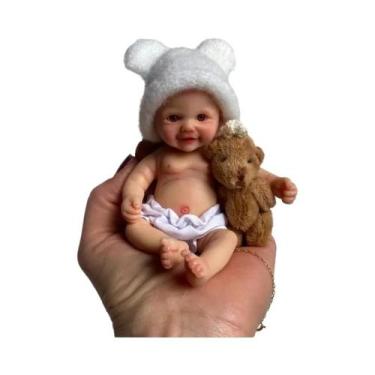 Imagem de Boneca Reborn de Silicone Mini Palma - 14-15cm, Lavável e com Toque Re
