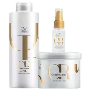 Imagem de Kit Shampoo Máscara E Óleo Capilar Oil Reflections Light Wella Professionals