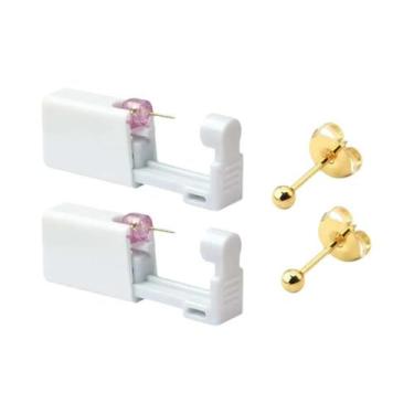 Imagem de Kit De Pistola De Perfuração De Orelha Descartável Com Brincos E Brinc