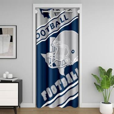 Imagem de jejeloiu Cortina de porta de futebol americano para privacidade de entrada, capa de armário Football City Dallas 150 cm x 203 cm meninas, presente para fãs de futebol americano, capa de cortina