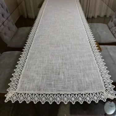 Imagem de Trilho de Mesa Decorativo Luxo de Linho 40x170 COR:BEGE - ALGOESTER, B