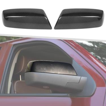 Imagem de Jimen Adequado para Chevrolet Silverado/GMC Sierra 2014-2018, 2 peças de tampas de espelho retrovisor externo acessórios externos (fibra de carbono)