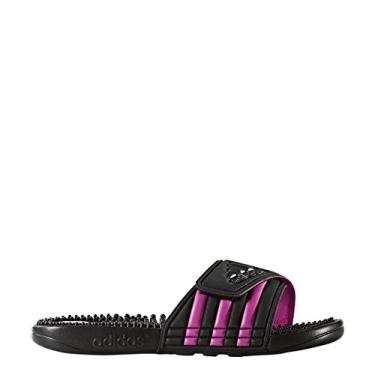 Imagem de adidas Sandália feminina Adissage Slides, Preto/Noite Metálico/Rosa choque, 6