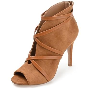 Imagem de Journee Collection Womens Samara Stiletto Heels with Peep-Toe and Back Zipper Entry, Cognac, 6