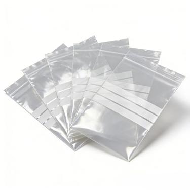 Imagem de YDJIANCAI 100 peças, 2,36 mil sacos de plástico transparente com zíper, com bloco branco para escrita, para joias, botões, parafusos, café, nozes, especiarias, lanches e organização de cozinha