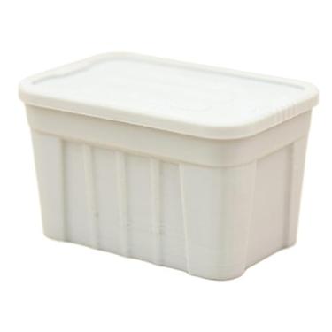 Imagem de Dynwave Organizador/Mini Recipiente de Armazenamento em Escala 1/12 com Tampa para Decoração de Jardim de Fadas, Estação Ferroviária e Maquete de, Cinza