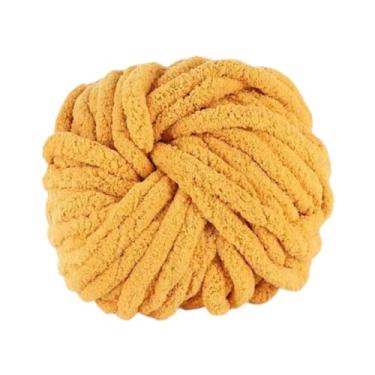 Imagem de CarpNettore Fio de chenille grosso para tricô com os braços, ideal para almofadas, Amarelo