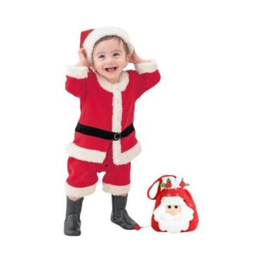 Imagem de Fantasia De Papai Noel Vermelha Para Bebê Menina Menino Conjuntos De C