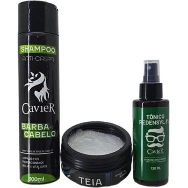 Imagem de KIT Barbearia Shampoo Anti-Caspas + Tônico + Teia Cavier - Cavier Cosm