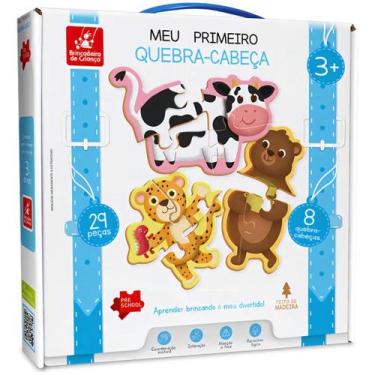 Imagem de Meu Primeiro Quebra Cabeça 29 Peças Em Madeira Animais Infantil - Brin