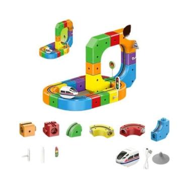 Imagem de Conjunto De Trem Magnético 3D 51PCS Recarregável Por USB Brinquedo Edu