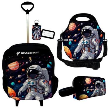 Imagem de Kit Escolar Infantil Mochila de Rodinha Lancheira Térmica Necessaire P
