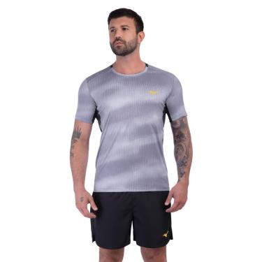 Imagem de Camiseta de Corrida Mizuno Run Easy 5 Masculina P Cinza-Masculino