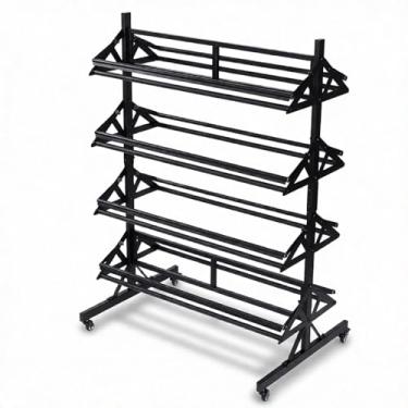 Imagem de ybaymy Suporte de rolo de papel comporta oito rolos de 91 cm de largura x 23 cm de diâmetro, dispensador de rolo de papel grande para artesanato