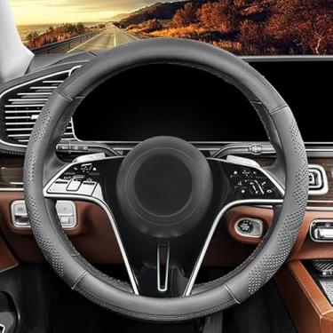 Imagem de Ajuste personalizado para capa de volante BMW, capa de volante de couro genuíno, antiderrapante, respirável, para acessórios BMW (preto, para BMW)