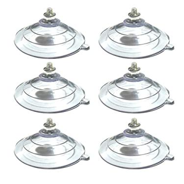 Imagem de DANXQ Gancho de ventosa de parafuso M5 2,4 polegadas 6 cm de diâmetro grande formato de degrau grande PVC transparente comprimento da rosca 1 cm (0,3 polegadas) ventosa com porca, 6 peças (M5-D6 cm)