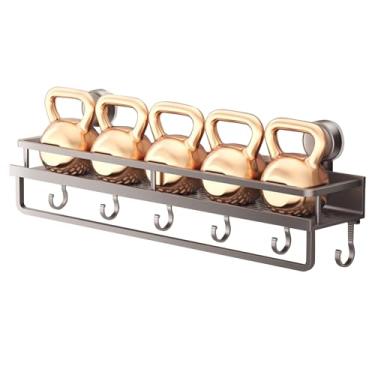 Imagem de Organizador de ventosa de chuveiro, prateleira de chuveiro de banheiro de sucção - Rack organizador de ventosa forte - Prateleira de parede removível e organizador de cesta de chuveiro para banheiro,