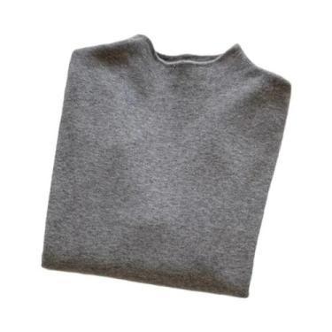 Imagem de Suéter Feminino De Manga Longa Com Gola Alta Em Cor Sólida Para Outono