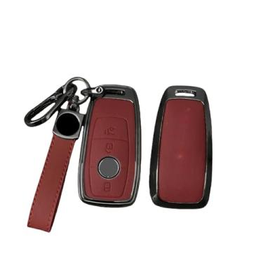 Imagem de Capa De Chave De Carro De Couro De Liga De Zinco Compatível Com Benz AMG ACESG Classe GLC CLE CLA GLB GLS W177 W205 W213 W222 X167(A Red)