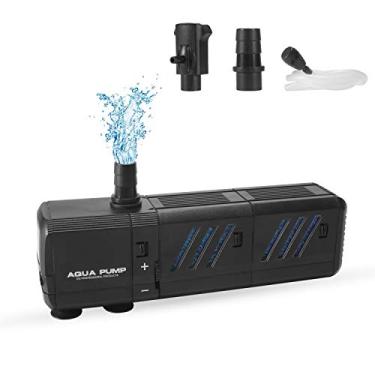 Imagem de Insputer Filtro de bomba de água submersível bomba de ar de aquário com 2 filtros de seções para tanque de peixes tanque de tartaruga lago água salgada água doce (8W)