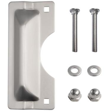 Imagem de U 9496 Substituição da tampa da placa de proteção de trava para porta Prime-Line, placa de segurança de porta de aço inoxidável de 7,6 cm x 17,8 cm fácil de instalar em portas giratórias